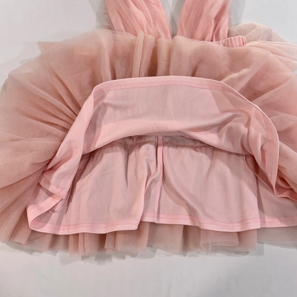 Mable Tulle Tiered Mini Dress Womens Small Pink Ruffle V-Neck‎ | Coquette - Picture 2 of 8